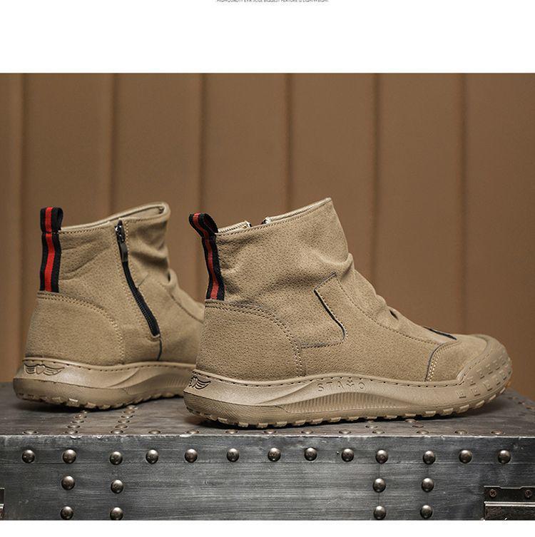 Men's 2025 Autumn Black High-Top Safety Leather Boots - Dirt-Resistant, Non-Slip, Versatile Work Shoes