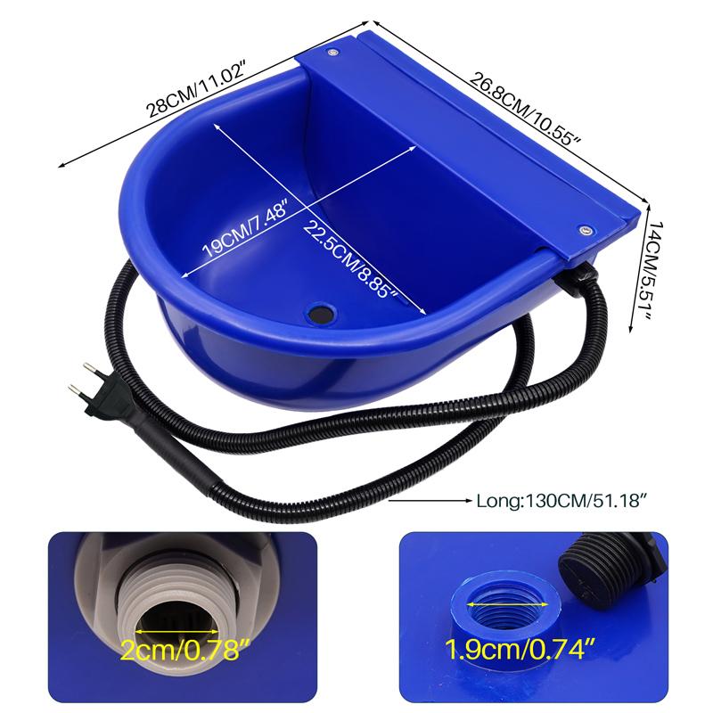 Adăpător electric cu încălzire 220V pentru vaci, cu plutitor, jgheab cu apă pentru cal, capră, câine, castron cu apă, accesorii, adăpător pentru oi, câine, animal de companie, vite