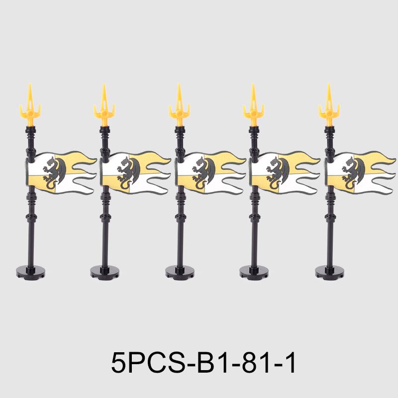 Medieval Military Flag Series War Castle Knight Soldier Warrior Accessories Building Blocks Ancient Holy Rome Bricks Toys Gifts