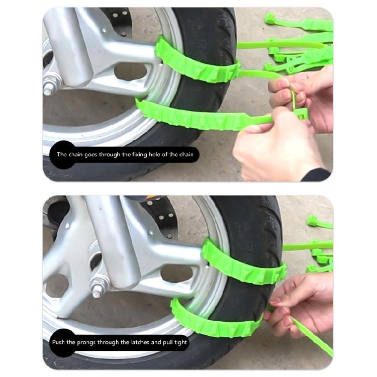 10pcs Anti Skid Cable Tie Universal Adjustable Chains Snow Chains for Motorcycles Scooter Emergency Tire Wheel Cable