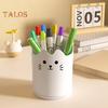 Pen Holder 360 Degree Rotating Cat Pattern Design Large Capacity Stationery Organizer Desk Accessory