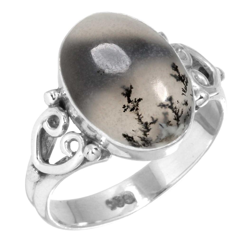 925 Sterling Silver Ring Women Gemstone Handmade Jewelry Engagement Gift Crazy Lace Agate Dalmatian Dendrite Opal Eudialyte Howlite K2 Jasper