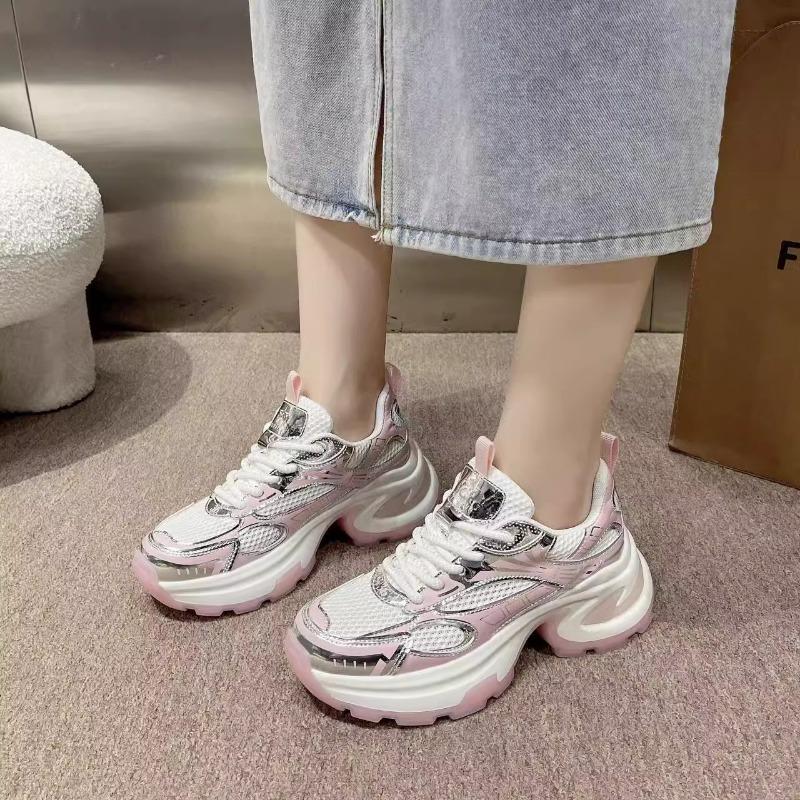 Platform dad shoes show small and versatile student sports shoes mesh street shooting summer tide shoes