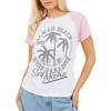Womens/Ladies Lettering Contrast Sleeves T-Shirt