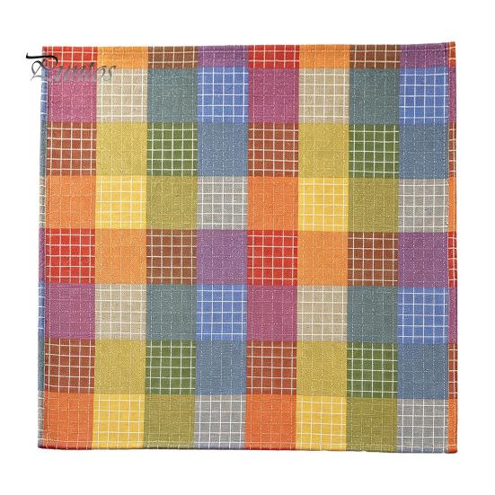 Hotel Quality Fabric Napkins Colorful Buffalo Check Napkin, Plaid Cotton Linen Retro Washable Cloth Decorative for Wedding Napkin Dinner Table,