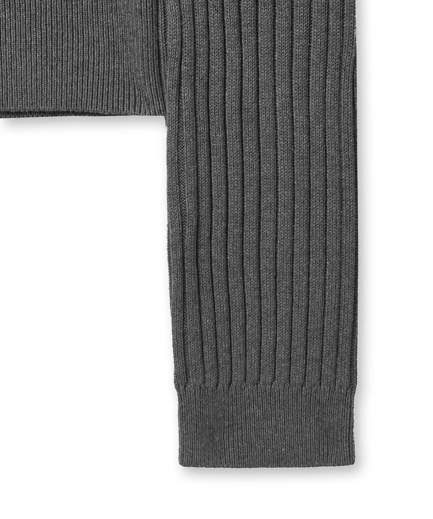 Lougeu Ribbed Slim V-Neck Knit_Gray