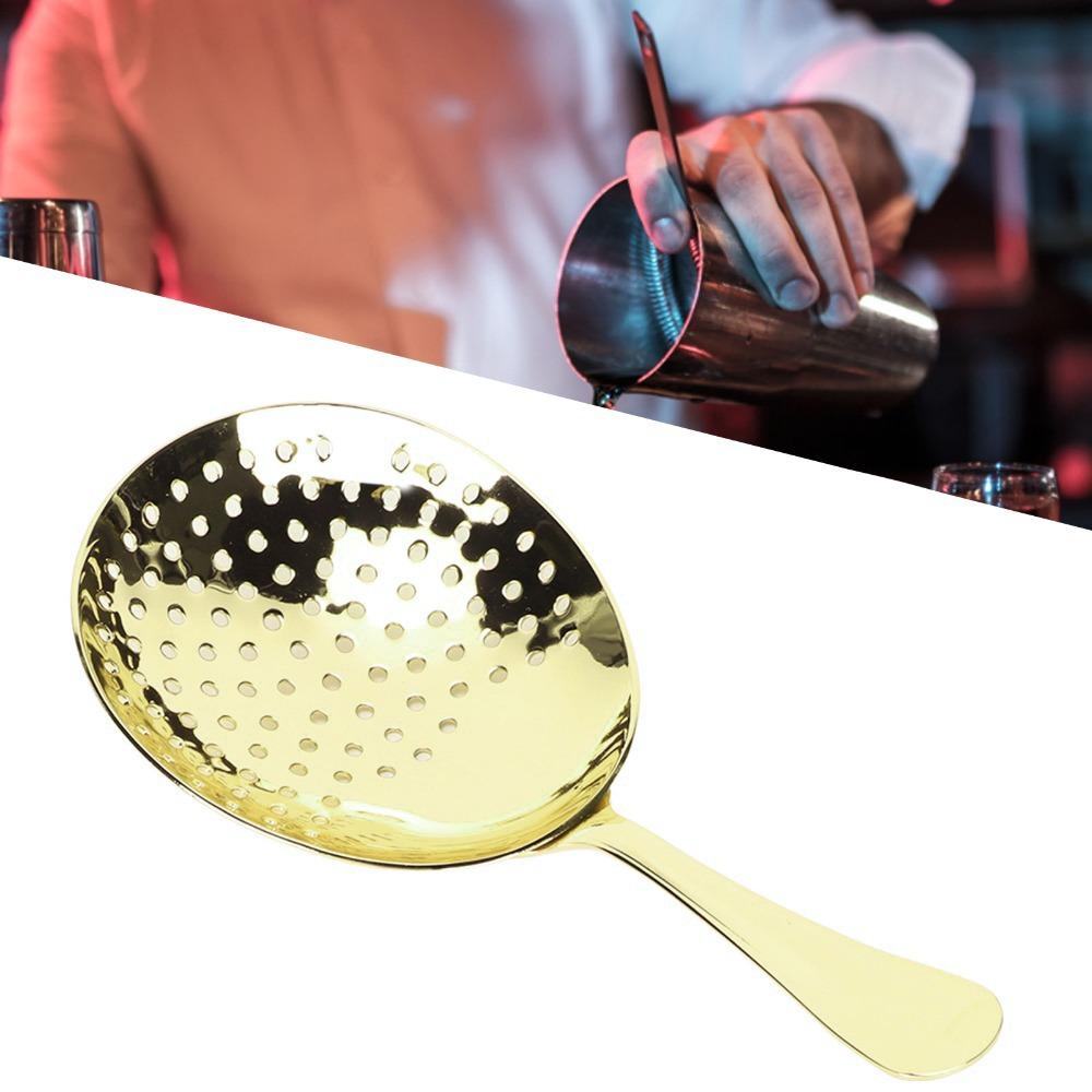 304 Stainless Steel Stainless Steel Strainer Rounded Handle Bar Strainer Spoon  Restaurant