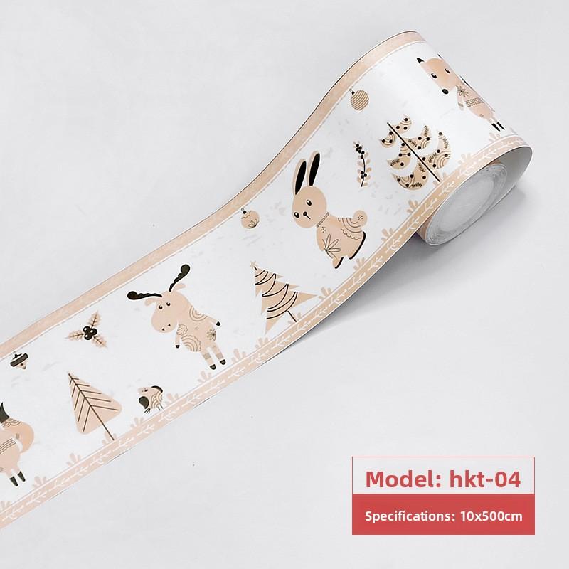 Bathroom Waist Line Sticker Self-adhesive Waterproof Living Room Bedroom Kitchen Skirting Line Tile Sticker Pvc Wallpaper Decorative Wall Sticker