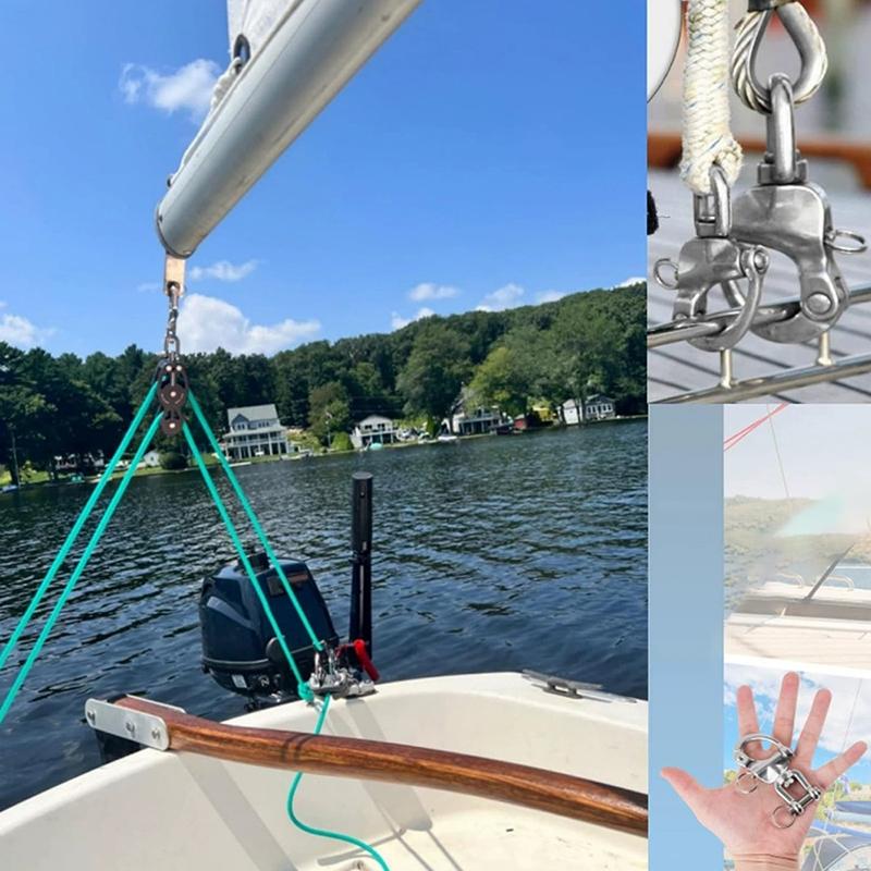 Swivel Eye Snap Shackle Quick Release Bail Rigging Sailing Boat Marine 316 Stainless Steel Fixed Snap Anchor Shackle Rigging