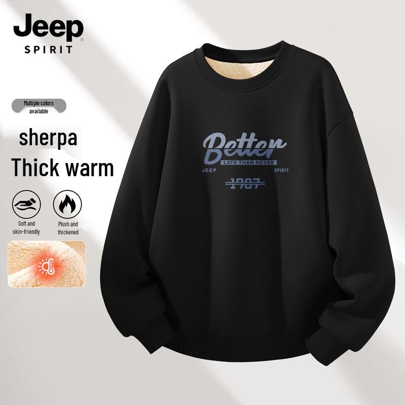 JEEP SPIRIT Men's Thickened Fleece Sweatshirt
