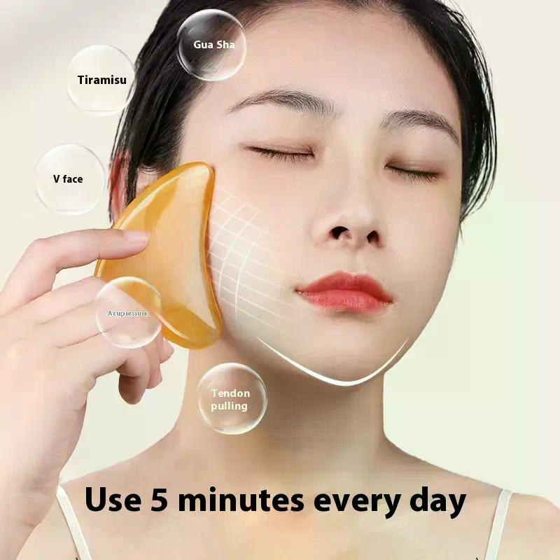1Pcs Resin Gua Sha Scraper Facial Massager Tool Guasha Massage Board Face Lift Slim Scraper Scraping Plate
