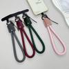 Nuevo Cordón de Muñeca para Teléfono Móvil de Nailon con Cabeza de Cuero PU Trenzado Corto Clip de Cuerda Anticaída para Teléfono Móvil Cuerda para Carcasa de Teléfono Móvil