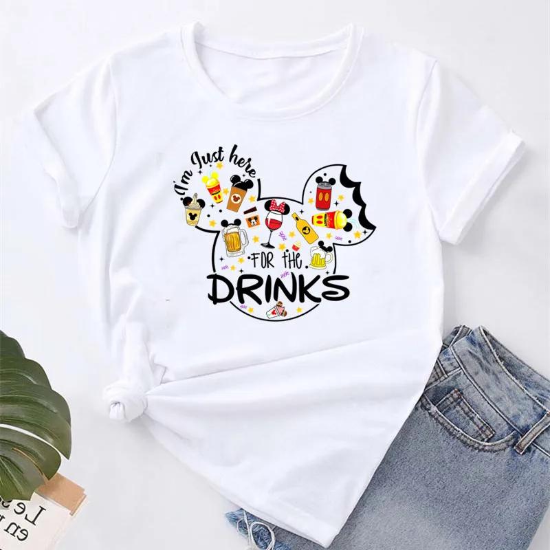Cute I'm Here for the Snacks Tops Women Clothing Summer Short Sleeve Female T-shirt Casual Tops Y2k Streetwear