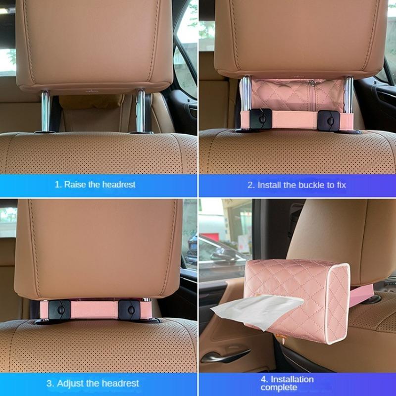 Car Tissue Box Buggy Bag Car Armrest Box Tissue Bag Hanging On Chair Back Tissue Bag DIY Diamond Grid Paper Extraction Box