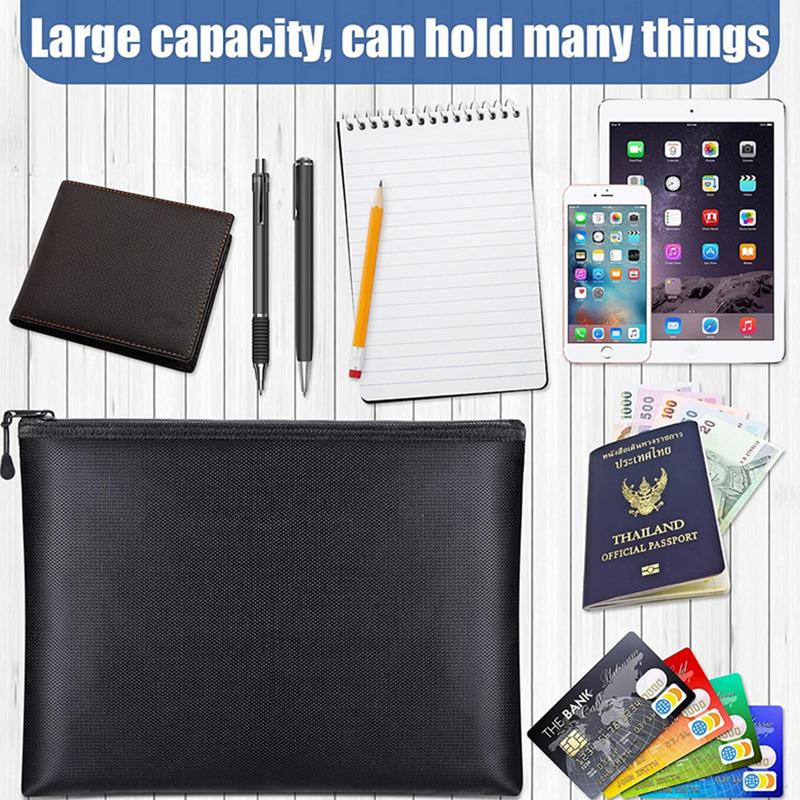 Waterproof And Fireproof Document Bag Fireproof Document Bag Waterproof Money Bag Fire Safe Storage Pouch with Zipper for Home