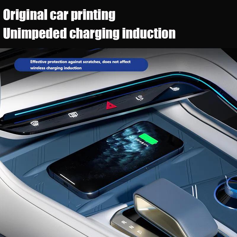 Car Interior Central Control Wireless Charging Pad For Zeekr 001 2024 2025 Anti-slip Silicone Cover Mat Sticker Auto Accessories