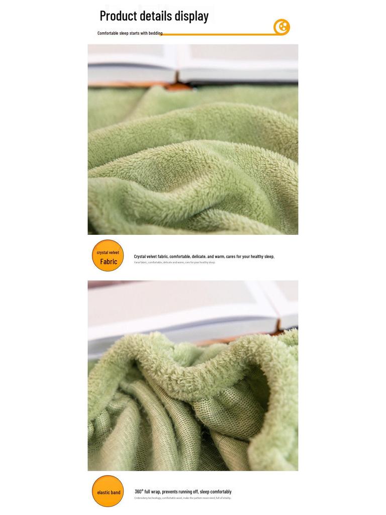 G5Z Milk Velvet Fitted Single Bed Sheet & Mattress Cover - Warm Winter Dorm Protector