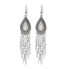 Long fringed earrings Bohemian water drop fringed earrings Ethnic vacation style stud earrings