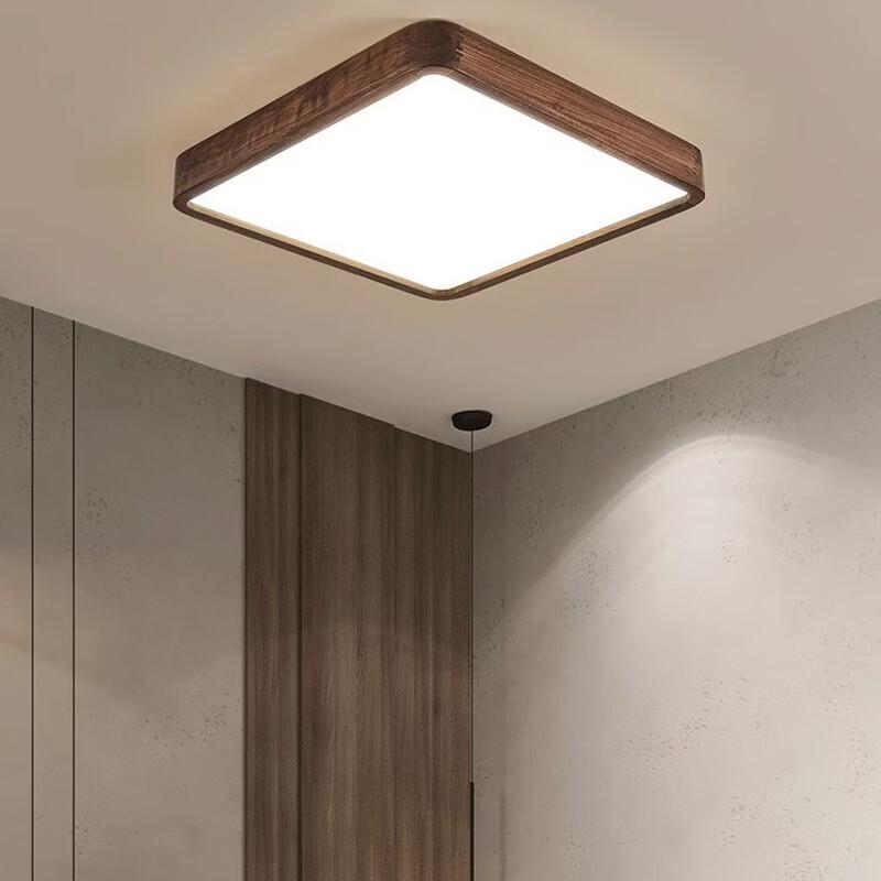 Nordic Style Walnut LED Ceiling Lamp