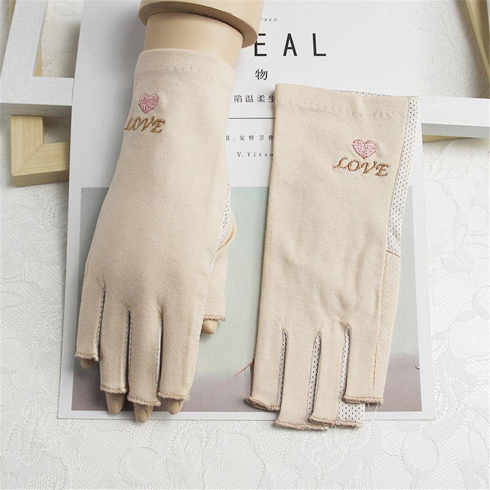 Summer Driving Non-Slip Half Finger Gloves Fingerless Gloves Sunscreen Gloves Short Mittens