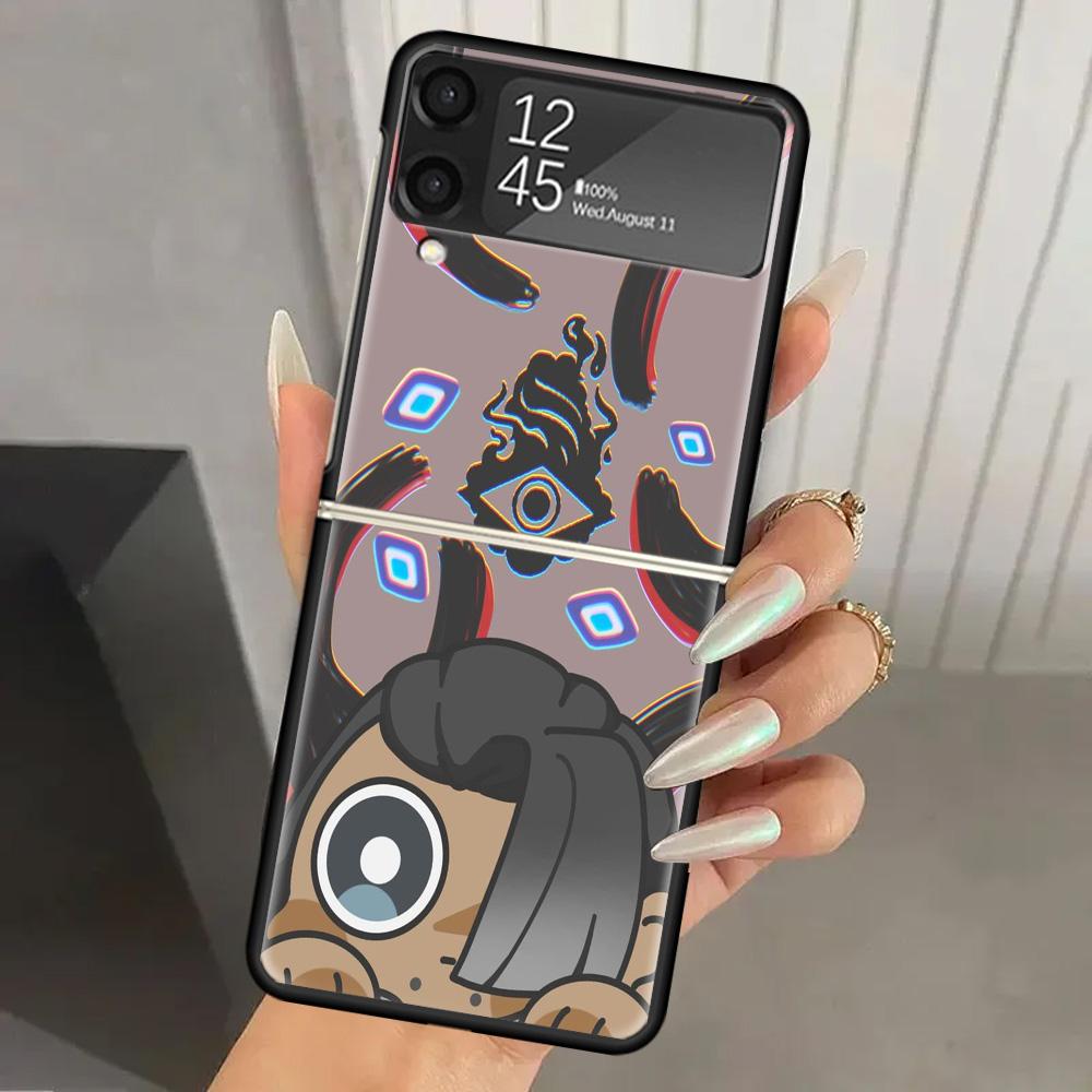 Game Valorant Cute Hard PC Phone Case For Samsung Galaxy Z Flip 7 6 5 4 3 Black ZFlip7 ZFlip6 Flip5 Flip4 Flip3 5G Print Cover G