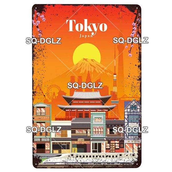 [SQ-DGLZ]Europa Stadt Metall Zeichen Vintage Plaque Platte Dekor Für Pub Bar Wand Dekor Zinn Zeichen Budapest/Moskau/Brügge Poster Geschenk