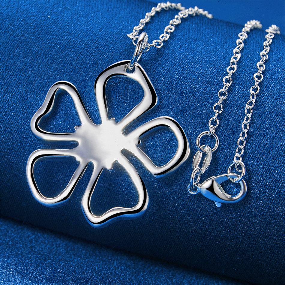 925 Sterling Silver 16-30 Inch Women's Exquisite Flower Pendant Necklace, Fashionable Jewelry Accessories, Wedding Gifts