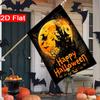 2D Flat - 2D Flat Autumn Horror Halloween Welcome Garden Flag Autumn Castle Moon Halloween Large Garden Flag_1 (3)- Outdoor Garden Flag Double-Sided H