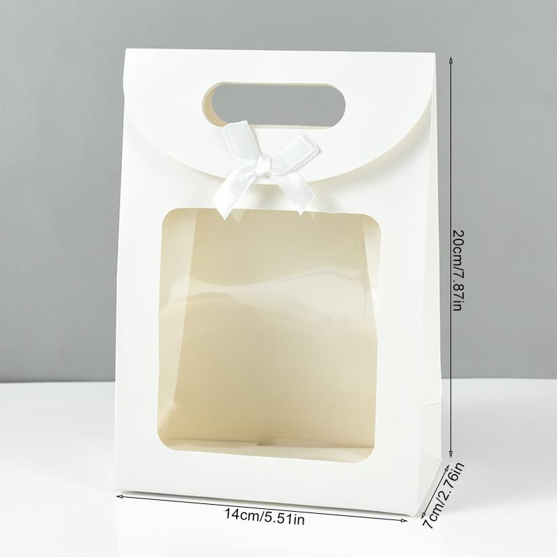 10/20pcs Kraft Paper Gift Box with Clear Window Wedding Favors Birthday Party Candy Snack Biscuit Packaging Bag Christmas Gift