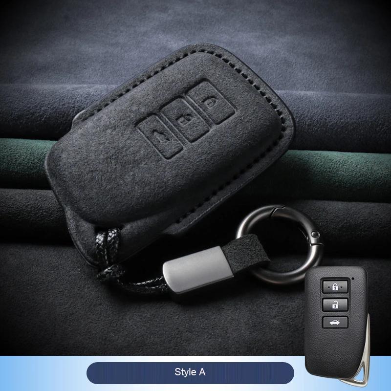 Leather Car Key Case For Lexus Nx Gs Rx Is Es Gx Lx Rc 200 250 350 Ls 450H 300H Suede Keychain Accessories