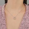 Teamer Minimalist Round Rectangle Pendant Necklace for Women Girls Stainless Steel Trendy Geometric Choker Daily Office Jewelry