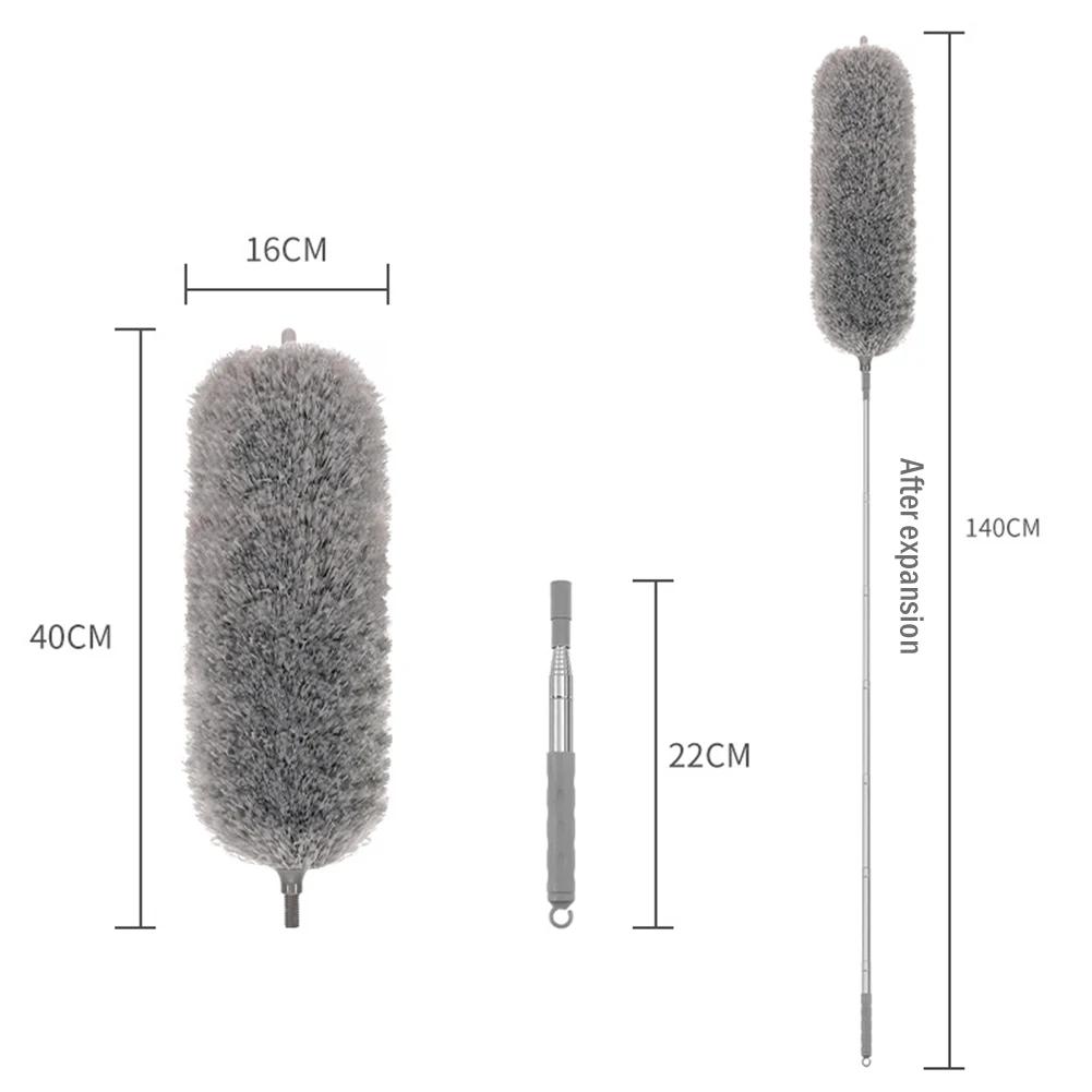 Telescopic Cleaning Duster Brush Extended Long Crevice Spider Web Microfiber Brushes Bendable Household Dust Clean Remover