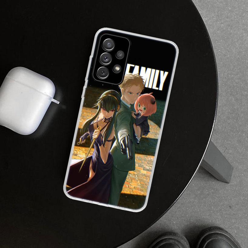 Anime S-Spy Family Anya Phone Case Cover for Samsung Galaxy A12 A22 A32 A52 A72 A02S A51 A50S A31 A20S A10S Note 20 Ultra 10 Plu