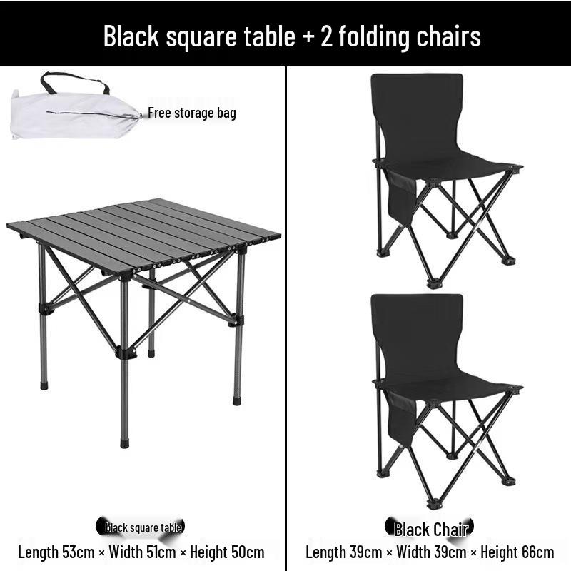 Set Pieghevole Portatile da Esterno con Sedia e Tavolo per Campeggio e Picnic