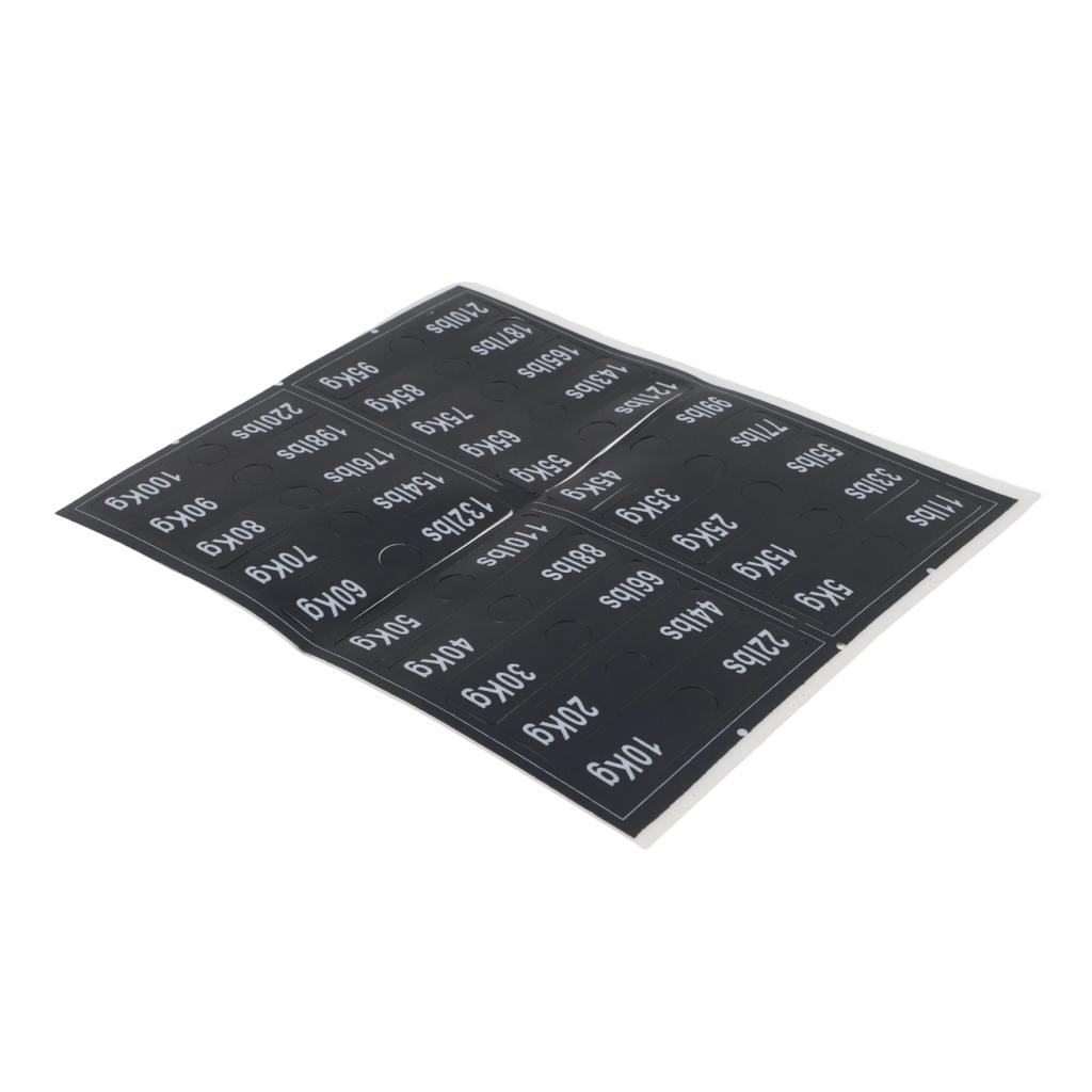 Fitness Equipment Weight Plate Stickers Clear Weight Identification Labels