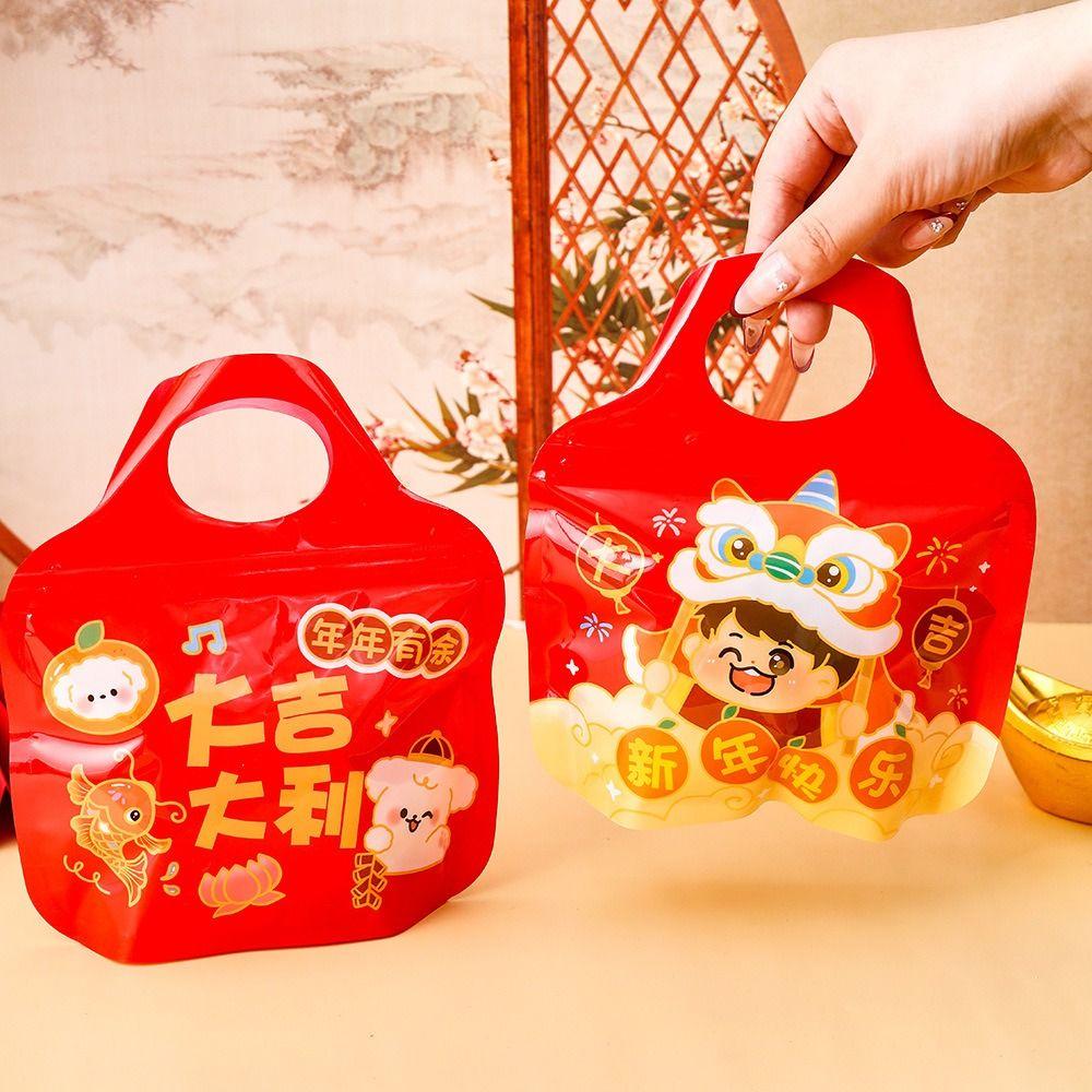 Fashion Multifunction Snack Tote Bag Large Capacity Cartoon Pattern Self Sealing Bag Gift Bag Spring Festival Gift Packaging