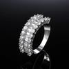 New Luxury Silver Color Women Wedding Rings Half Circle Brilliant Cubic Zirconia Delicate Gift Lady Engagement Trendy Jewelry