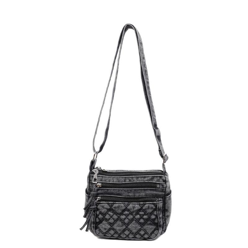 Lazy Denim Multi-layer Small Square Bag New Women's Shoulder Messenger Bag Fashion Casual Women's Bag
