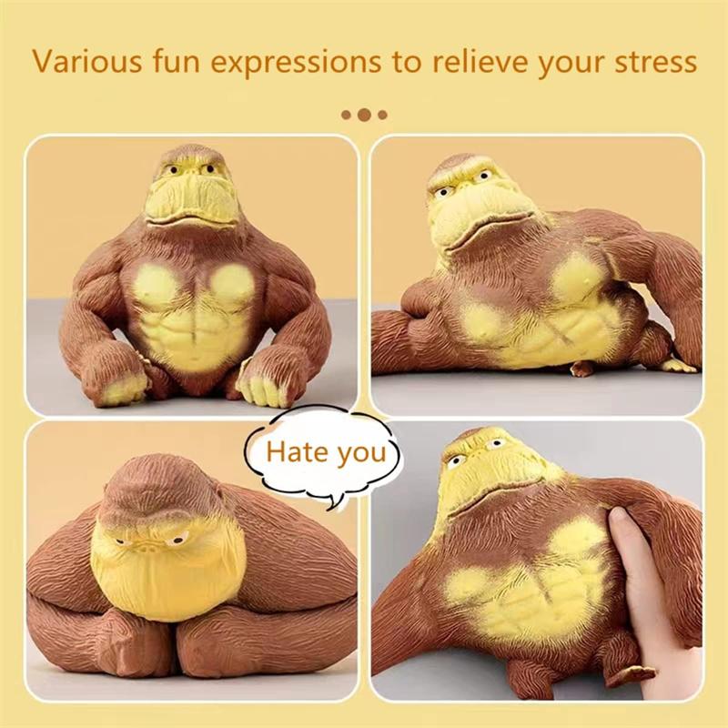 

Stretchy Sand-Filled Gorilla Toy, High-Elastic Rubber Monkey Stress Relief, Squeeze Decompression Figure