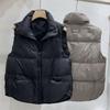 Winter Women Puffer Vest Stand Collar Sleeveless Jacket Loose Fit Short Waistcoat Quilted Outerwear Casual Fashion