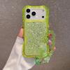 Glitter 3-in-1 Phone Case with Beaded Chain for iPhone 15 14 13 Pro Max TPU+PC Shockproof Cover