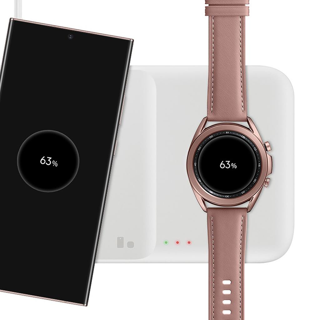 3-in-1 Samsung Trio Inductive Wall Charger for Galaxy Watch Buds, White