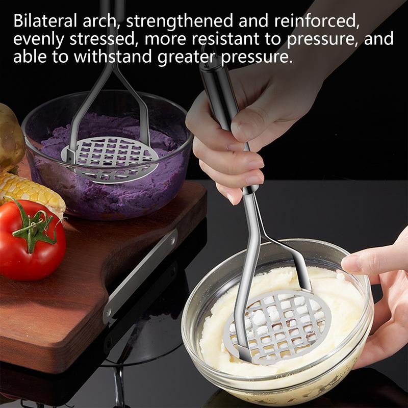 Manual Potato Masher Creative Stainless Steel Mud Press Masher Stainless Steel Potatoes Crusher Pusher Kitchen Gadget