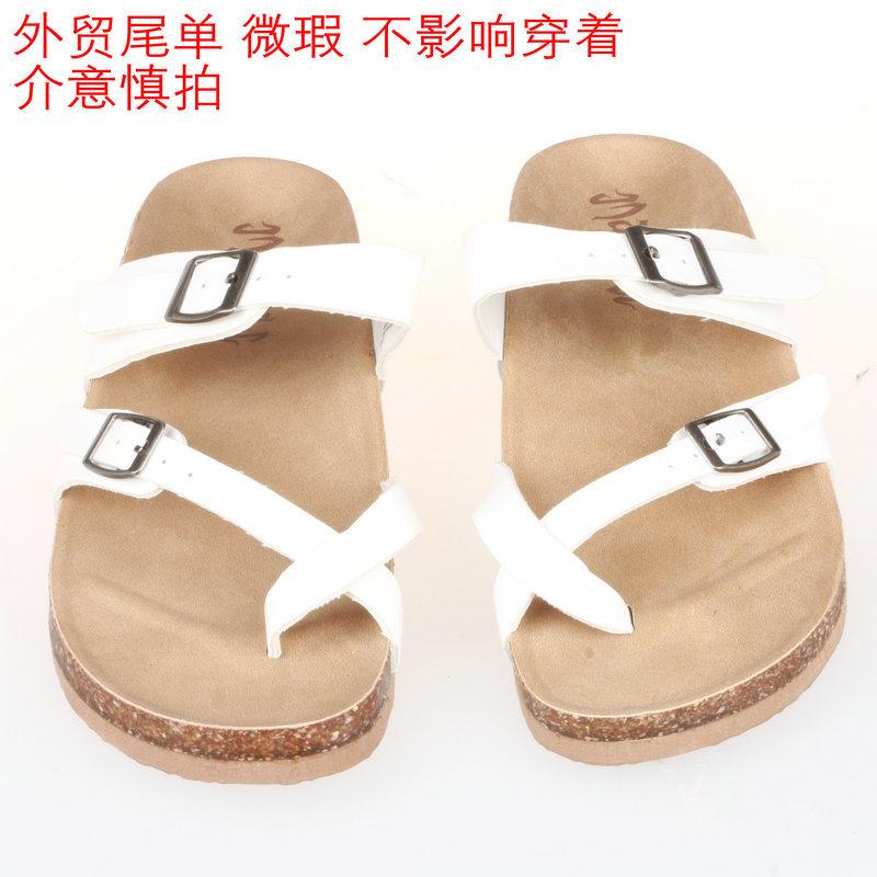 

Fashion flat-bottomed cork cool slippers parent-child same 2025 summer new season cover toe pinch foot go out beach shoes home 42
