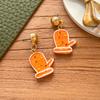 Christmas Cartoon Gingerbread Man Resin Earrings for Women Girls Cute Cookies House Xmas Tree Pendant Earring New Year Jewelry