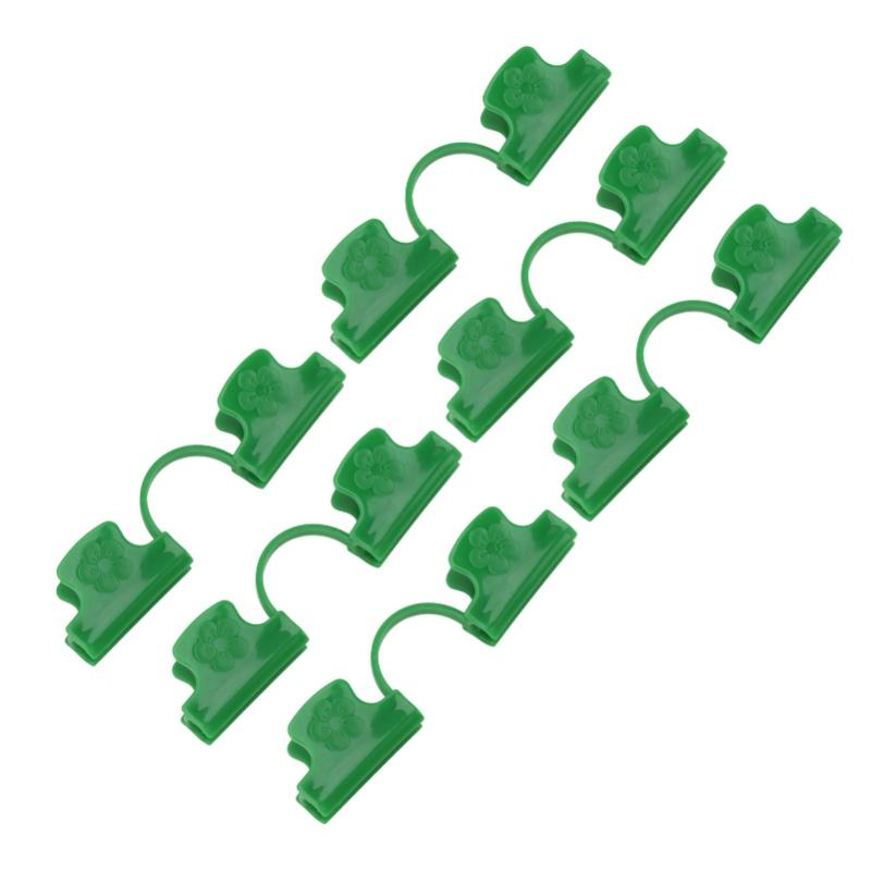 50Pcs Greenhouse Clamp PE Plastic 2 Head Plant Film Clamp Soil Sheet Clip For Horticulture 8mm / 0.31in