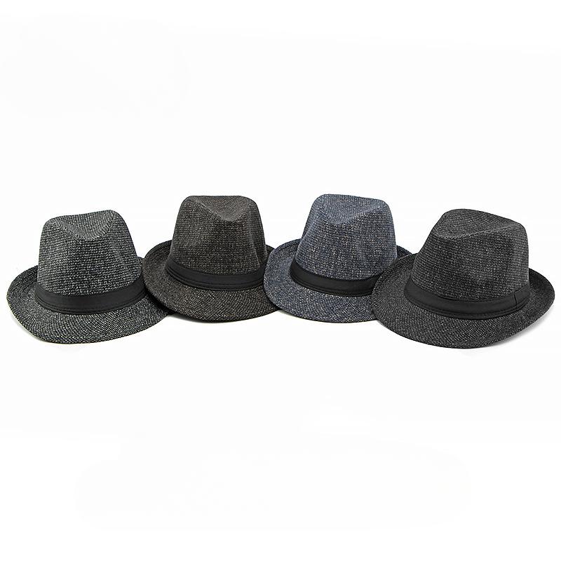 Retro Men's Jazz Hats Large Brimmed Sun Hats, Fashionable Top Hats, Middle-aged and Elderly Hats, Grandpa Bucket Hats