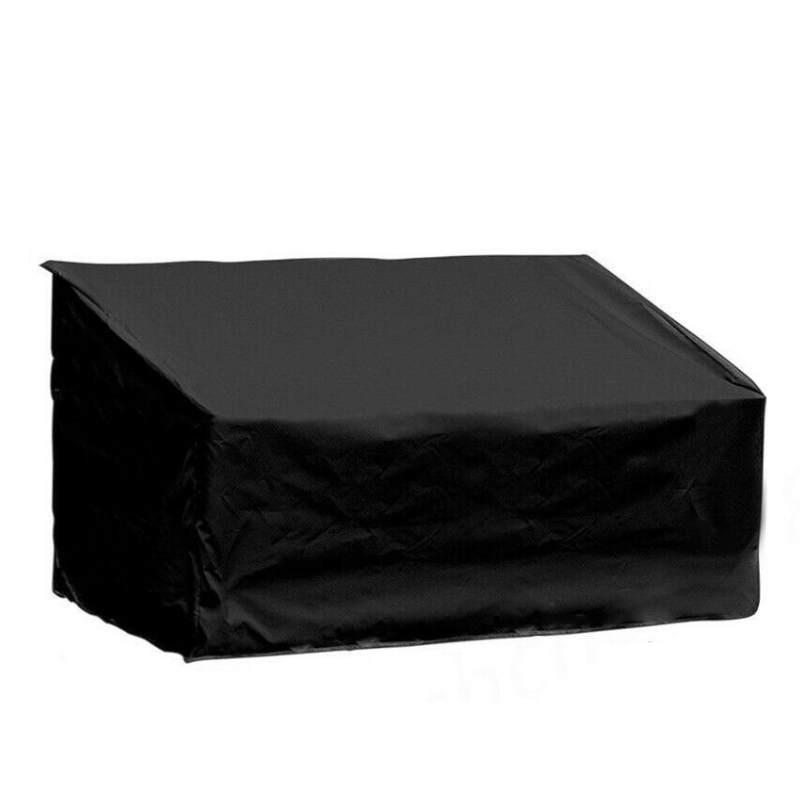 Premium Schwarzer Oxford-Stoff Bankabdeckung Wetterfest Für Gartenmöbel