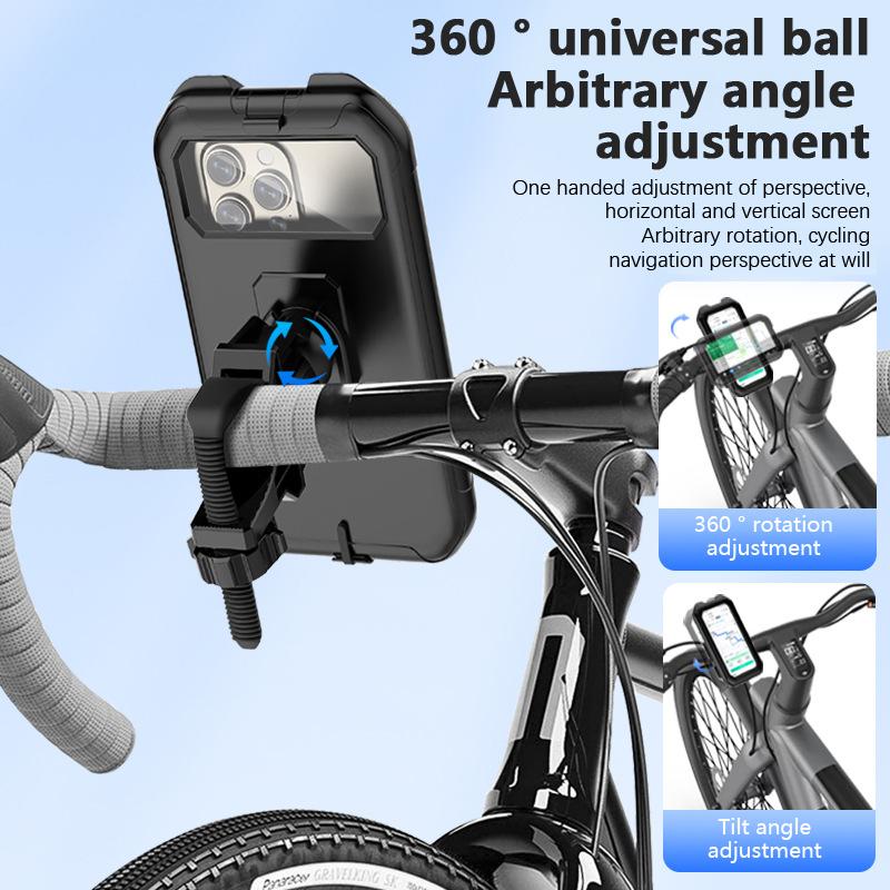 Waterproof Motorcycle Bike Mobile Phone Holder Support Universal Bicycle Gps 360° Swivel Adjustable Motorcycle Cellphone Holder