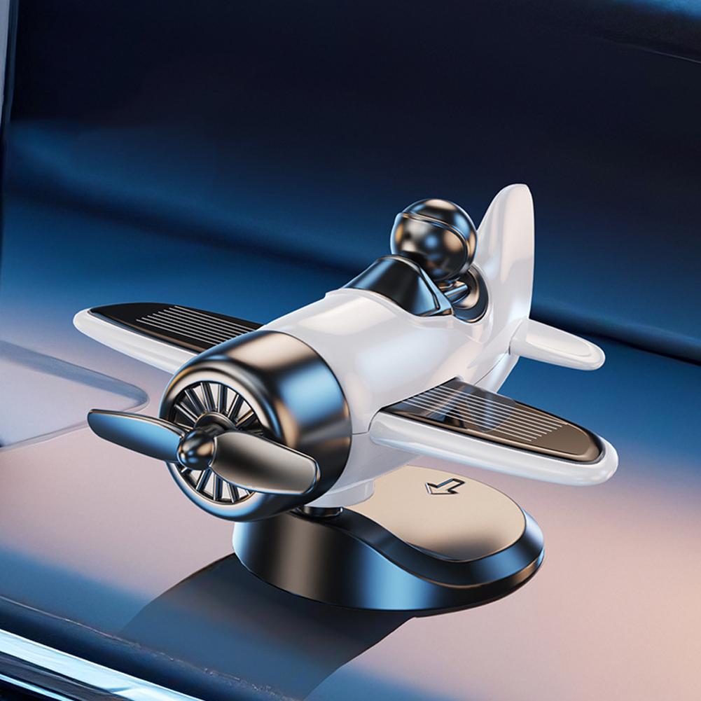 Creative Aircraft Ornament Solar Energy Powered Rotating Propeller Airplane Ornaments Car Interior Decoration Accessories